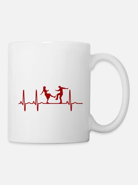 Lindy Hop Swing Tanzen Geschenk Heartbeat Boogie - Tasse - Weiß