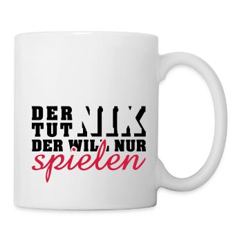 der tut nix, der will nur spielen (2c) - Tasse - Weiß - Rechts