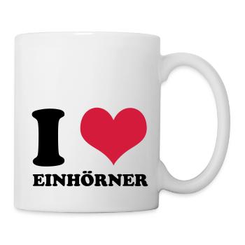 I Love Einhörner - Tasse - Weiß - Rechts