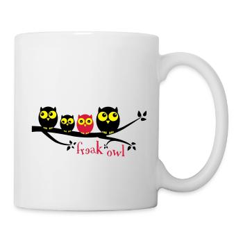 Freak Owl 3 Farbig - Tasse - Weiß - Rechts