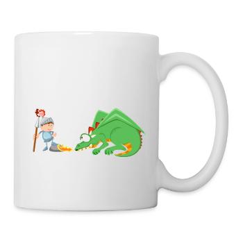 Ritter und Drache - Tasse - Weiß - Rechts