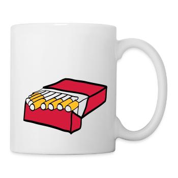 Zigaretten - Tasse - Weiß - Rechts