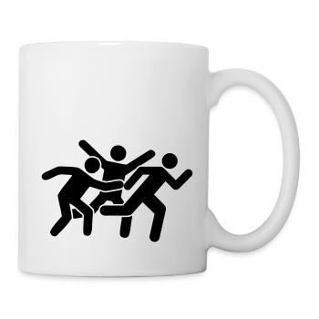 Menschen laufen - Tasse - Weiß - Rechts