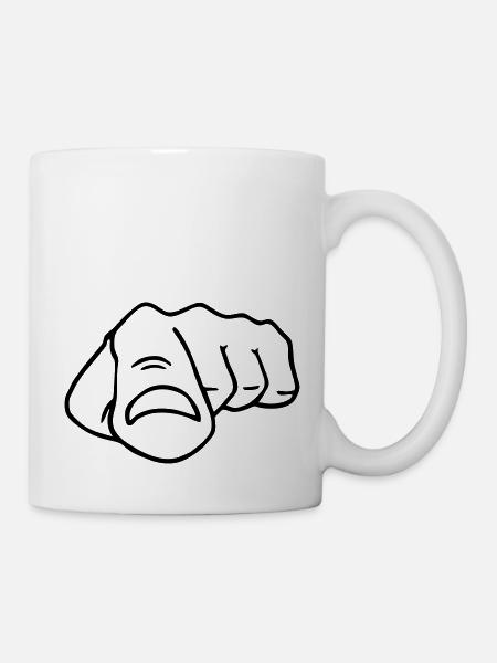 doigt - Mug blanc - blanc
