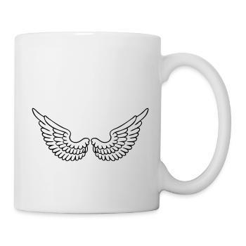 angel wing bird wings, airplane pilot - Mug - white - Right