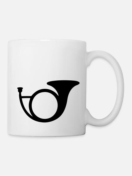 trompe de chasse - Mug blanc - blanc