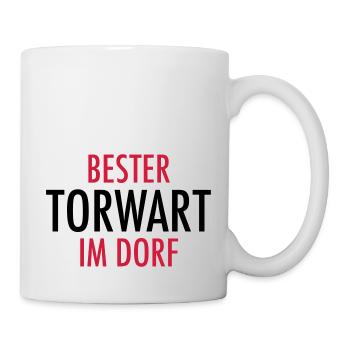 Bester Torwart im Dorf | Fußball Geschenke - Tasse - Weiß - Rechts