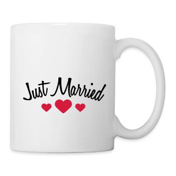 Just Married Hearts Logo Design - Mug - white - Right