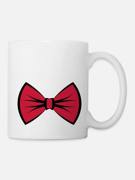 Attachez le ruban / arc / noeud papillon - Mug blanc - blanc