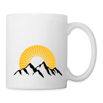 Belles montagnes avec soleil - Mug blanc - blanc - Droite