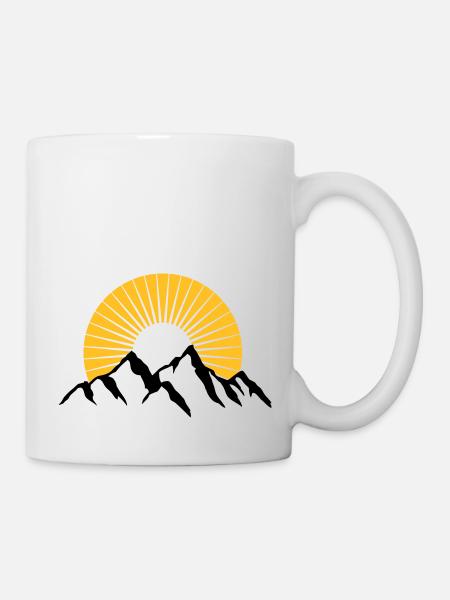Belles montagnes avec soleil - Mug blanc - blanc