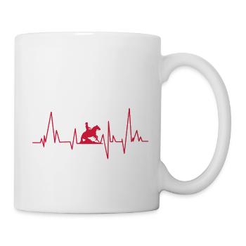 Heartbeat Slider Westernreiter Pulskurve - Tasse - Weiß - Rechts