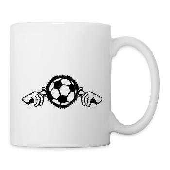 Fußball Ohr Finger Mund Fußball Ball - Tasse - Weiß - Rechts
