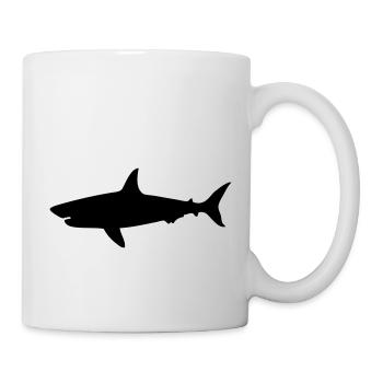 drawing shark shark scuba diving - Mug - white - Right