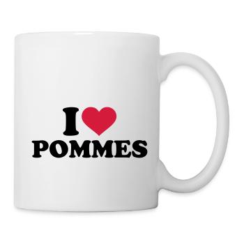 Pommes - Tasse - Weiß - Rechts