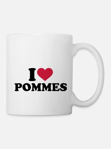 Pommes - Tasse - Weiß