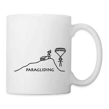 Paragliding vom Berg - Tasse - Weiß - Rechts