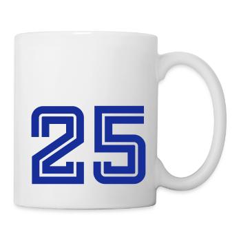 College Numbers, Nummern, Sports Numbers, 25 - Mug blanc - blanc - Droite