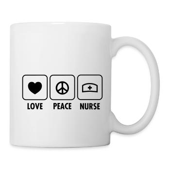 Love, Peace, Nurse - Mug - white - Right