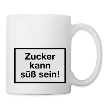 Zucker süß Genuss Schokolade Bonbons Limonade Cola - Tasse - Weiß - Rechts