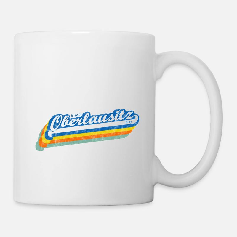 'Is so'n Oberlausitz Ding' Retro Design - Tasse - Weiß