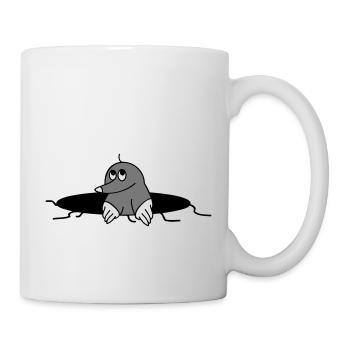 Lustiger Maulwurf - Tasse - Weiß - Rechts