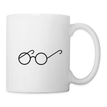 paire de lunettes de lecture à monture ronde - Mug blanc - blanc - Droite