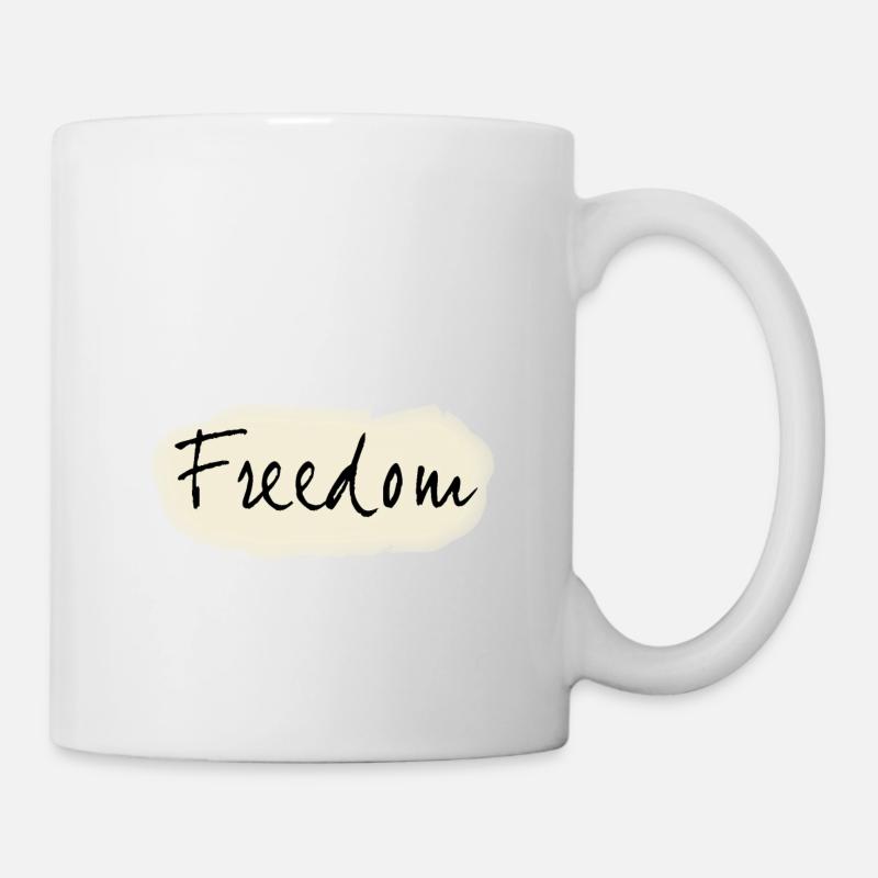 freedom, peace, imprint Black - Mug - white