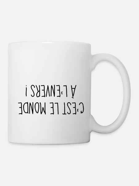 A l'Envers - Citation - Humour - Comique - Fun - Mug blanc - blanc