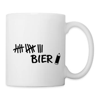 Striche - Bier Stift - Tasse - Weiß - Rechts