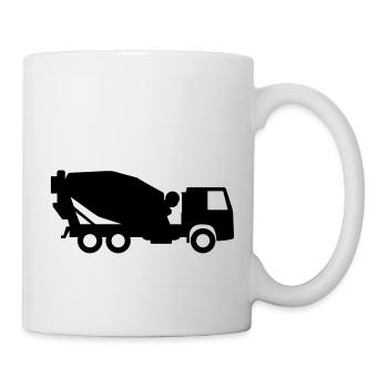 Betonmischer der aus Zement Beton mischt - Tasse - Weiß - Rechts