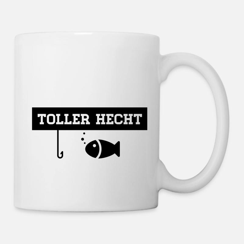 Toller Hecht - Anglershirt - Tasse - Weiß
