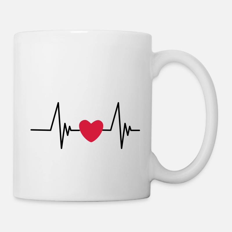 Herzschlag Puls Frequenz Herz Herzfrequenz Clipart - Tasse - Weiß