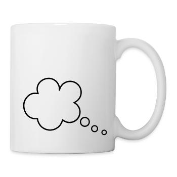Denkblase Sprechblase Denken Motiv Clipart Vorlage - Tasse - Weiß - Rechts