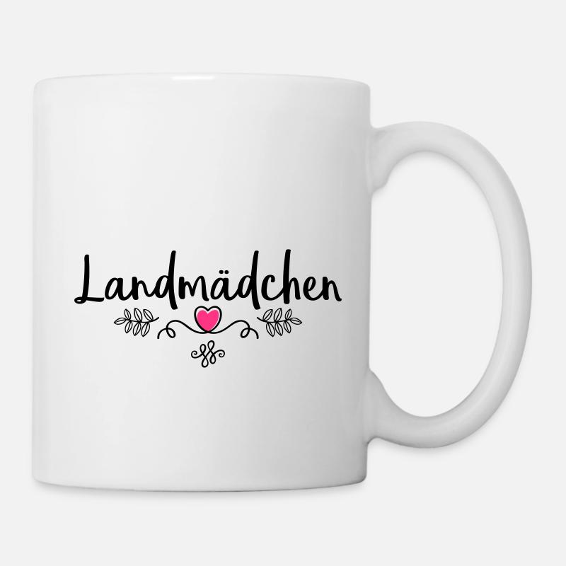 landmaedchen herz - Tasse - Weiß