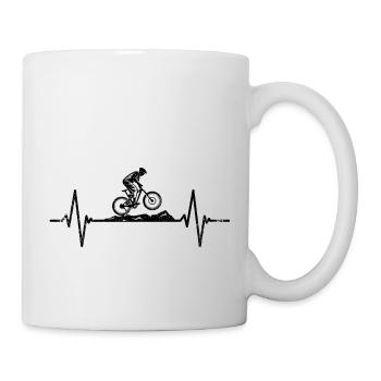 Battement de coeur vélo VTT battement de coeur - Mug blanc - blanc - Droite