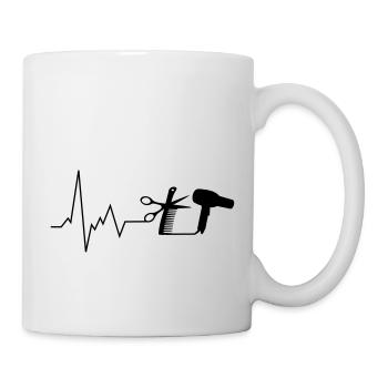 herzschlag friseurin - Tasse - Weiß - Rechts