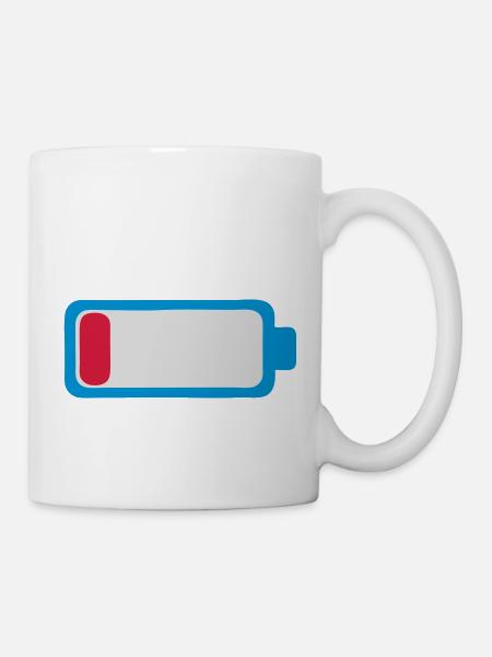 batterie decharge vide faible icone 1701 - Mug blanc - blanc
