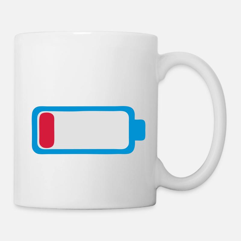 batterie decharge vide faible icone 1701 - Mug blanc - blanc