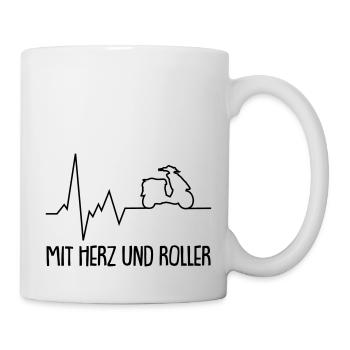 mit herz und roller - Tasse - Weiß - Rechts