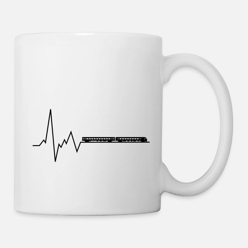 herzschlag zug - Tasse - Weiß