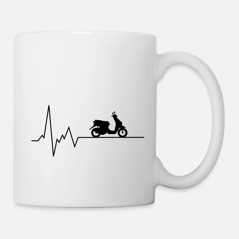 herzschlag roller - Tasse - Weiß