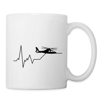 herzschlag helikopter - Tasse - Weiß - Rechts