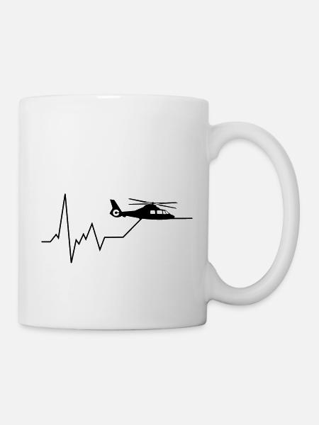 herzschlag helikopter - Tasse - Weiß
