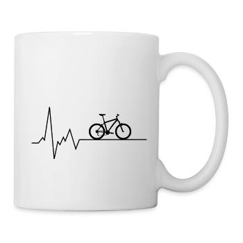 herzschlag mountainbike - Tasse - Weiß - Rechts
