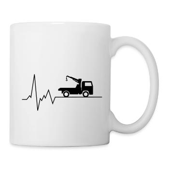herzschlag abschleppwagen - Tasse - Weiß - Rechts