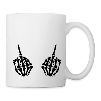 hands middlefinger - Tasse - Weiß - Rechts