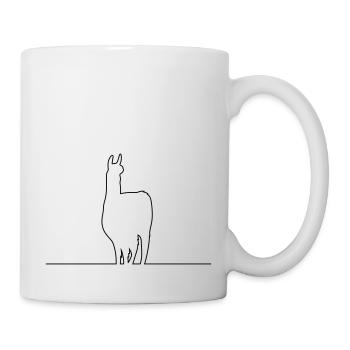 lama silhouette kontur - Tasse - Weiß - Rechts