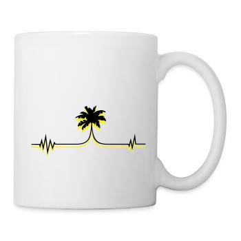 palme puls - Tasse - Weiß - Rechts