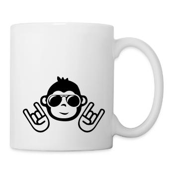 monkey cool party - Tasse - Weiß - Rechts